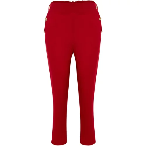 Trendyol Curve Plus Size Pants - Red - Slim