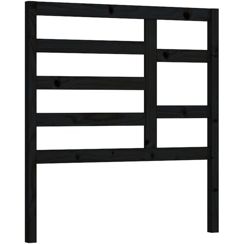  Uzglavlje za krevet crno 81 x 4 x 104 cm od masivne borovine Slike