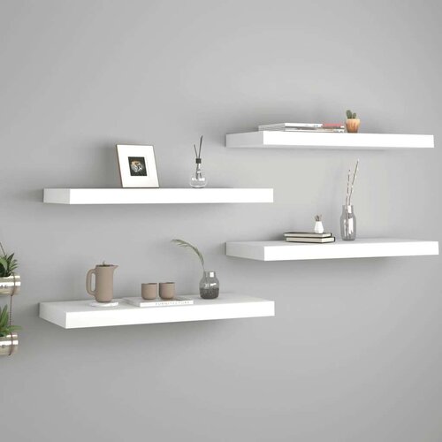 vidaXL plutajuće zidne police 4 kom bijele 60 x 23,5 x 3,8 cm MDF Cijene