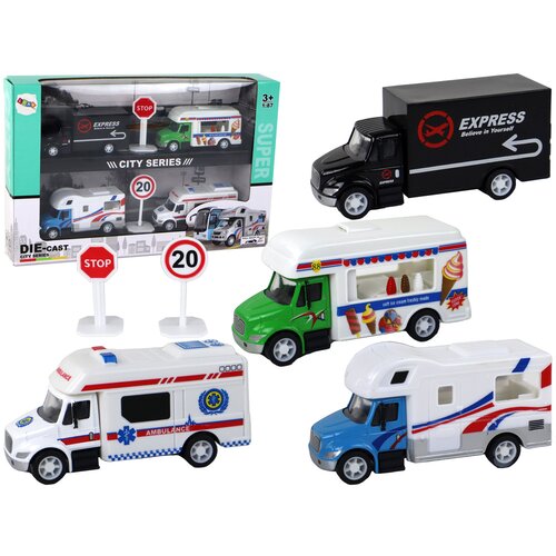 Camper Truck Ambulance Ice Cream Parlor With Friction Drive 1:87 A Cene