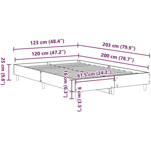 VidaXL Okvir kreveta bez madraca beton sivi 120x200 cm Slike