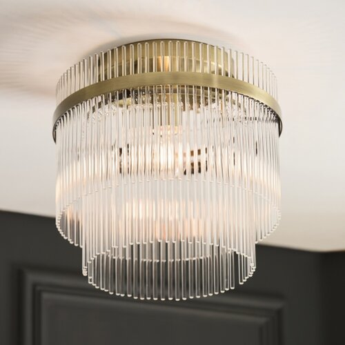 Endon 119492 - plafonski luster marietta 1xE27/10W/230V mesing/transparentno Slike