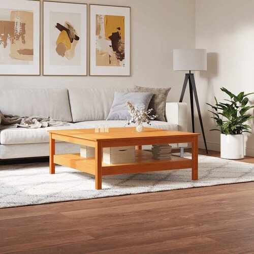  Stolić za kavu voštano smeđi 100x100x40 cm od masivne borovine Cene