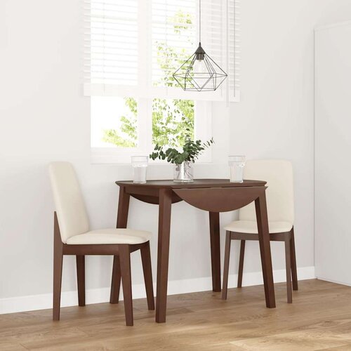vidaXL Jedilni stoli z blazinami 2 kosa Brown Solid Wood Rubber Cene