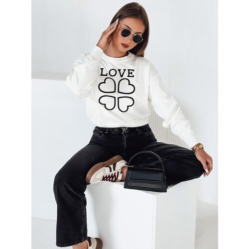 DStreet Sweter damski z nadrukiem CLOVER biały Cene