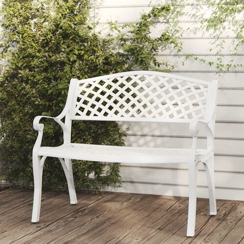 VidaXL Vrtna klop 102 cm liti aluminij bele barve Slike