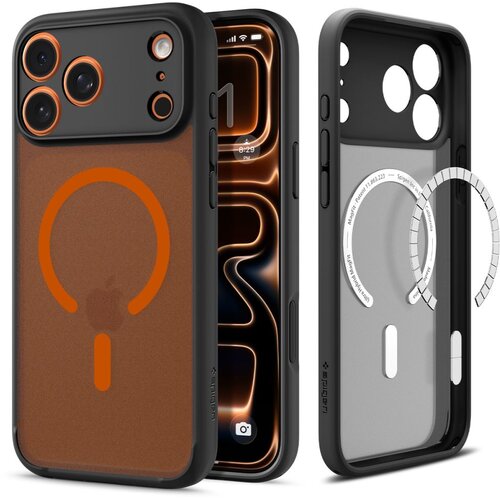 POSNETI MEDIJI OVITEK SPIGEN ZA IPHONE 17 PRO MAX ULTRA HYBRID MAGSAFE FROST ČRNO-ORANŽEN, (5000259678) Cene