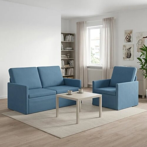  Set sofe 2 pcs Plava Kordura tekstil - Plava 1-Sjedalo + 2-Sjedalo (120 cm) Cene