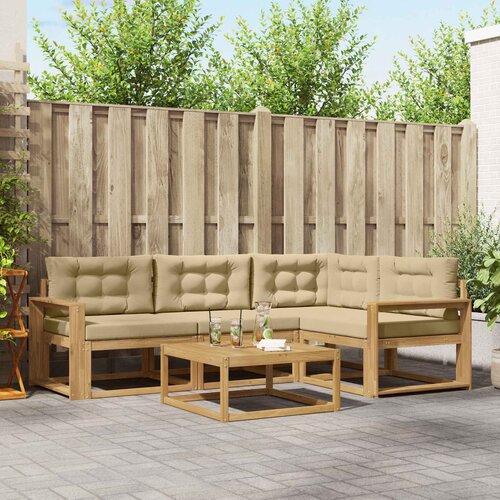  Set vanjskih sofa 5 kom. Bijela i bež Poliester Cijene