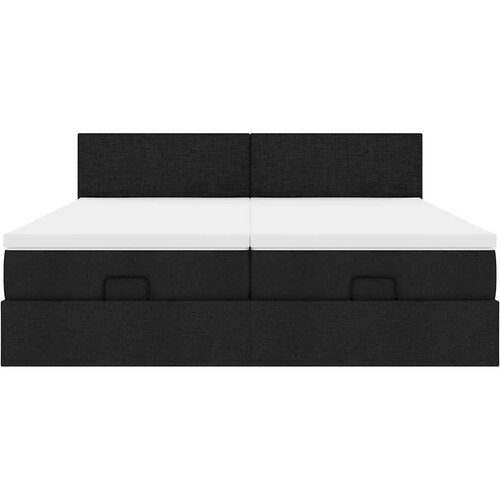 VidaXL Okvir kreveta s madracima crni 160x200cm od tkanine Slike