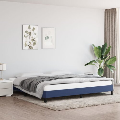  Okvir za krevet bez madraca plavi 200x200 cm od tkanine Slike