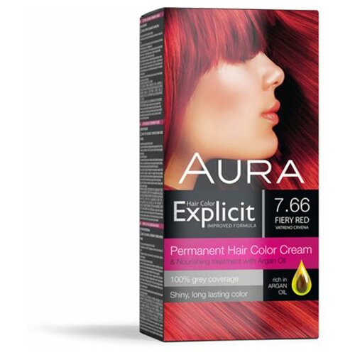 Aura boja za kosu explicit 7.66 vatreno crvena Cene