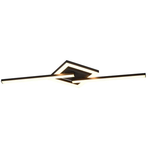 Tri O crna led stropna svjetiljka 16x54 cm viale &amp;ndash; Slike