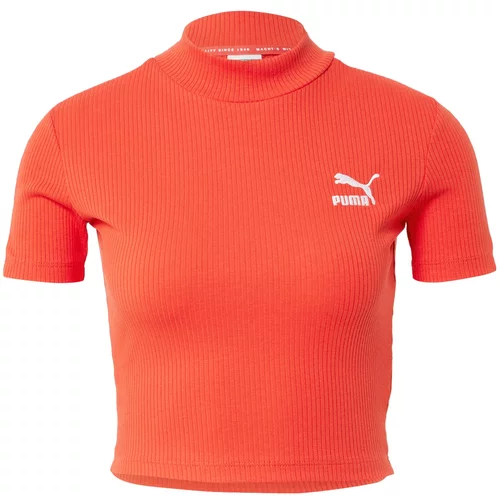 Puma Majica 'Classics' oranžno rdeča / bela