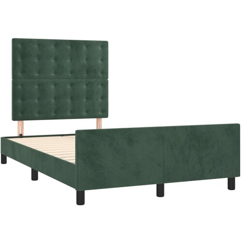 vidaXL Okvir za krevet s uzglavljem tamnozeleni 120x190 cm baršunasti Cene