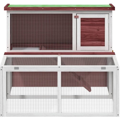  Kavez za zečeve boja kave 102x90x84,5 cm od masivne borovine Slike