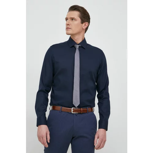 Seidensticker Pamučna košulja za muškarce, boja: tamno plava, slim, s klasičnim ovratnikom