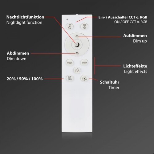 BRILONER 3709-015 - led rgbw prigu&amp;scaron;iva plafonska lampa LED/22W/230V crna + daljinski upravljač Slike