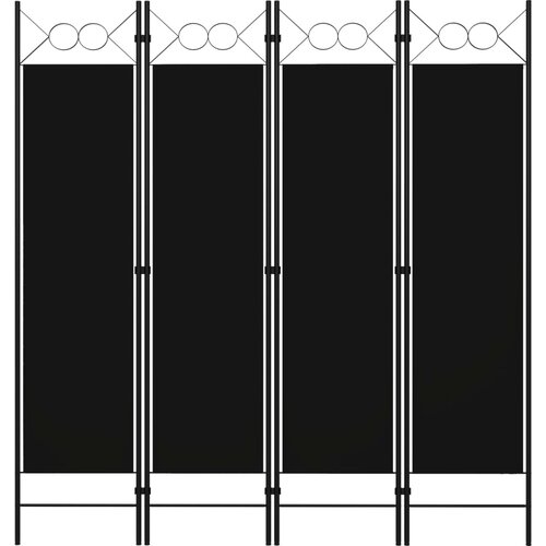 Sobna pregrada s 4 panela crna 160 x 180 cm Cijene