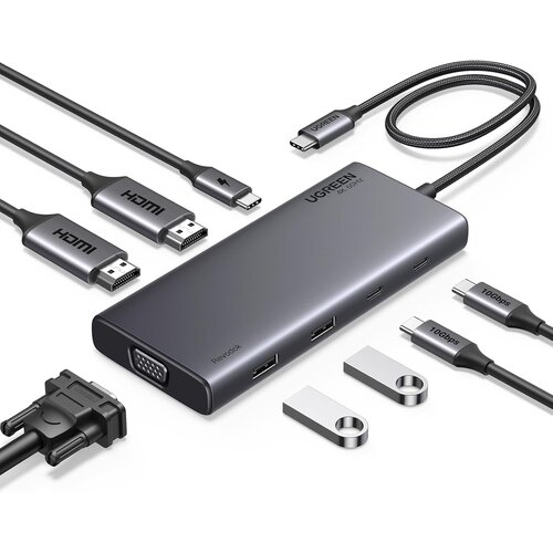 Ugreen 8v1 USB-C 4K priklopna postaja, 100W PD Slike