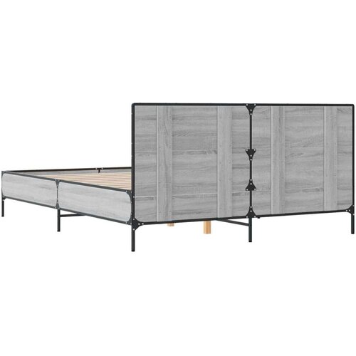  Okvir za krevet boja hrasta 150x200cm konstruirano drvo i metal Slike