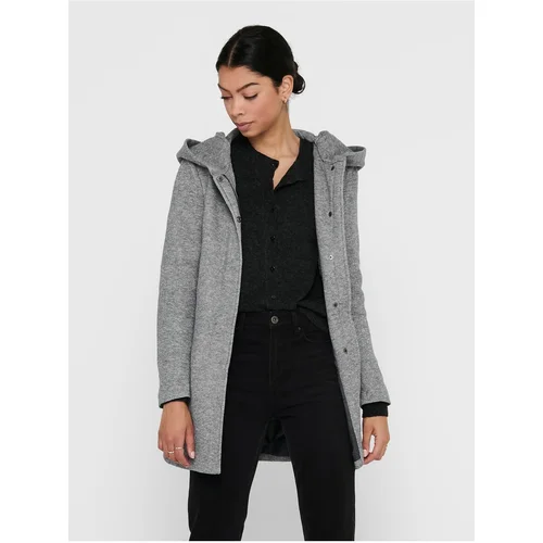 Only Light Grey Brindle Lightweight Coat with Hood Sedona - Women