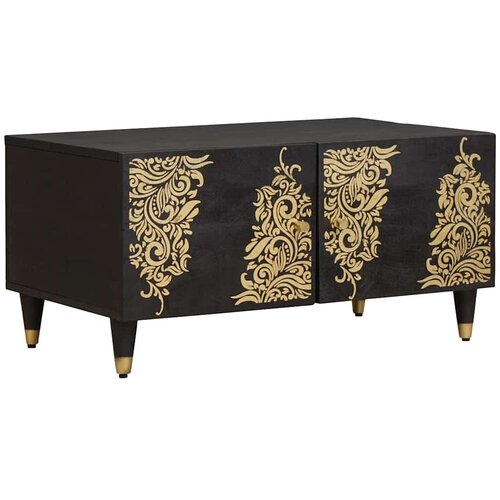 VidaXL Kava Stol Crna 80 x 50 x 40 cm Čvrsto drvo manga Slike