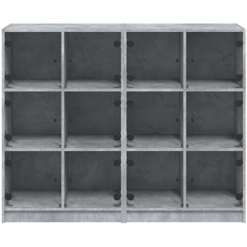 Regal za knjige s vratima boja betona 136 x 37 x 109 cm drveni Slike