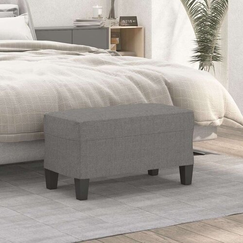  Klupa tamnosiva 70 x 35 x 41 cm od tkanine - Tamno siva 70 x 35 x 41 cm Slike