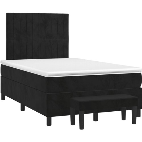 VidaXL Krevet box spring s madracem crni 120 x 190 cm bar&amp;scaron;unasti Slike