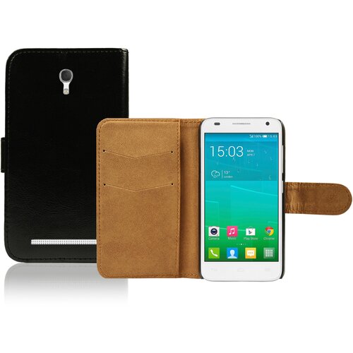  Preklopni ovitek / etui / za&amp;scaron;čita Acrolrs &amp;quot;Wallet&amp;quot; za Alcatel Idol 2 Mini S - črni Slike
