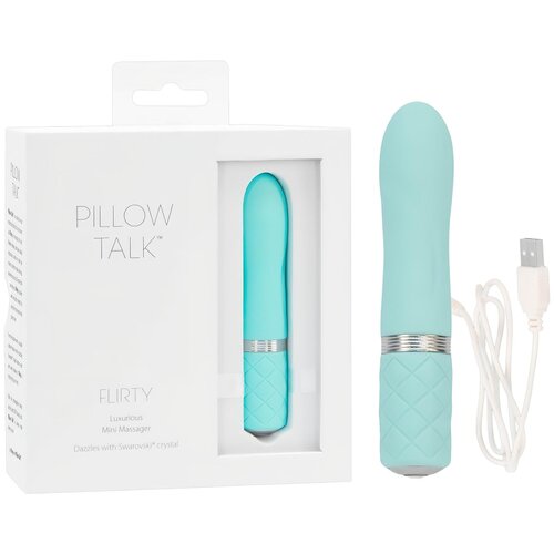 Pillow Talk Flirty - vibrator s palico za polnjenje (turkizna) Cene