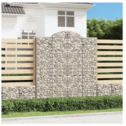 VidaXL Lučne gabionske ko&amp;scaron;are 10kom 200x50x220/240cm pocinčano željezo Slike