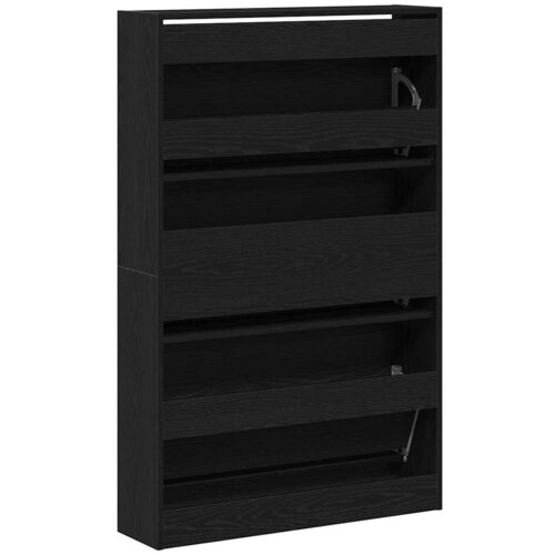  Ormar za cipele Crni hrast 80 x 21 x 125,5 cm Konstruirano drvo Slike
