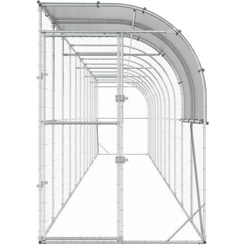  Kavez za piletinu uz zid Srebrna 1200 x 100 x 215 cm Slike