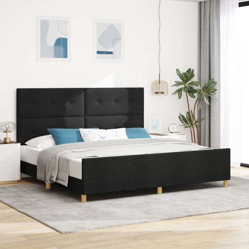  Krevet Crna 200x200 cm Tkanina Slike