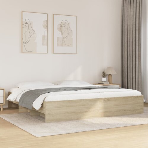 Furnova Posteljni okvir brez vzmetnice hrast 180x200 cm inženirski les, (21937847) Slike