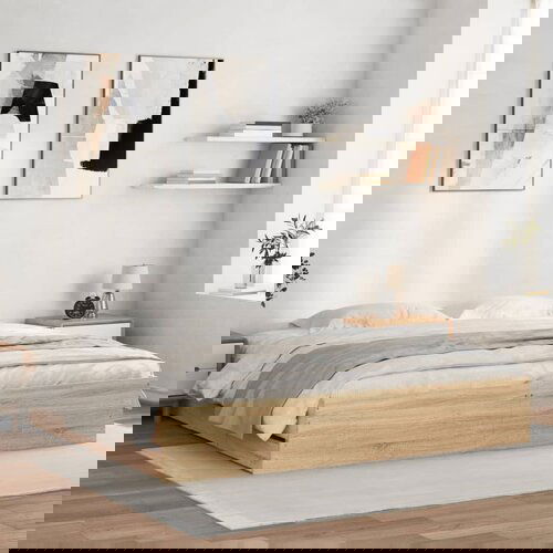 VidaXL Okvir za krevet s ladicama boja hrasta 180x200 cm drveni Slike