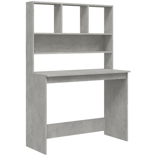 Maison Chic Pisalna miza - pisarniška miza - Računalniška miza s policami betonsko siva 102x45x148 cm inž. les, (21785488) Cene