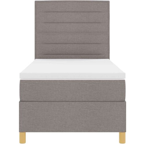  LED Box Spring Krevet Sivo-smeđa 100 x 200 cm tkanina Slike