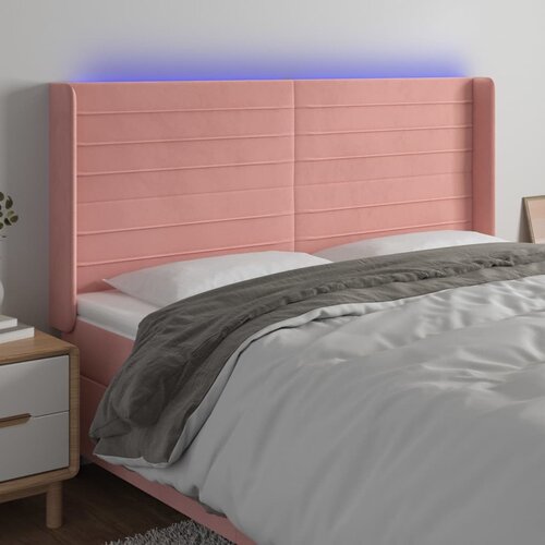  LED uzglavlje Ružičasta 163x16x118/128 cm bar&scaron;unasto Cijene