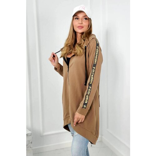 Kesi Sweatshirt with zip at the back camel Slike