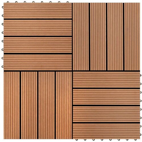 vidaXL WPC Ploščice 30 x 30 cm 11 kosov za 1 kvadratni meter Rjave barve Cene