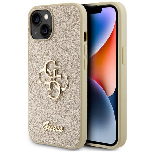 Guess ORIGINALNA TORBICA GUESS HARDCASE GLITTER SCRIPT BIG 4G GUHCP15SHG4SGD ZA IPHONE 15 ZLATNI Cene
