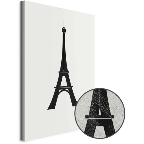  Slika - Eiffel Tower Simple Graphics in Black and White 40x60 Premium Print Cijene
