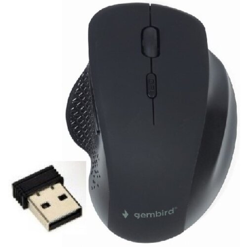 Gembird MUSW-6B-02 black, ergonomska brezžična mi&amp;scaron;ka Slike
