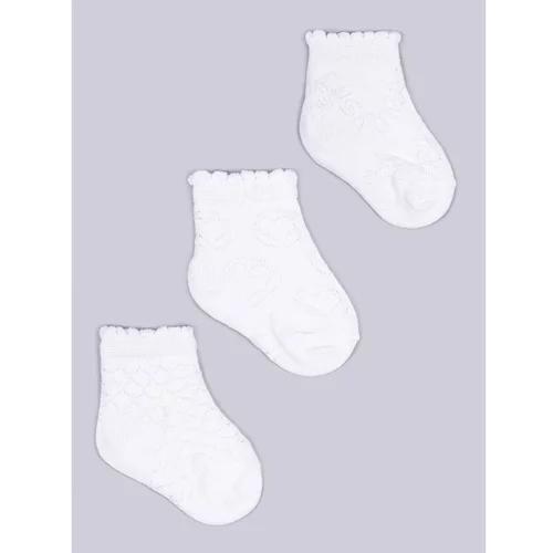 Yoclub kids's girls' jacquard socks 3-pack SKL-0006G-0100