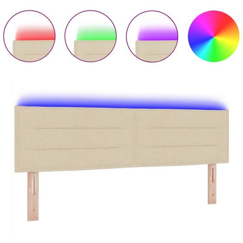  LED uzglavlje Linije dizajn Krem 160 cm Tkanina Slike