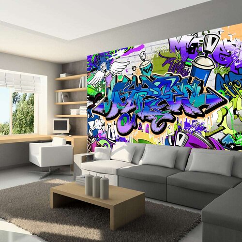  Tapeta - Graffiti: violet theme 100x70 Slike