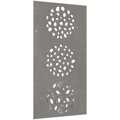 VidaXL Vrtni zidni ukras 105 x 55 cm od čelika COR-TEN s uzorkom li&amp;scaron;ća Slike